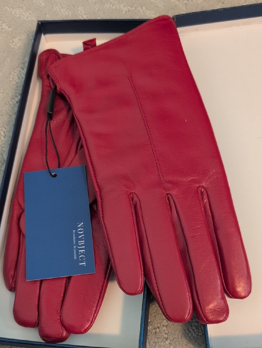 Novabject Red Leather Gloves